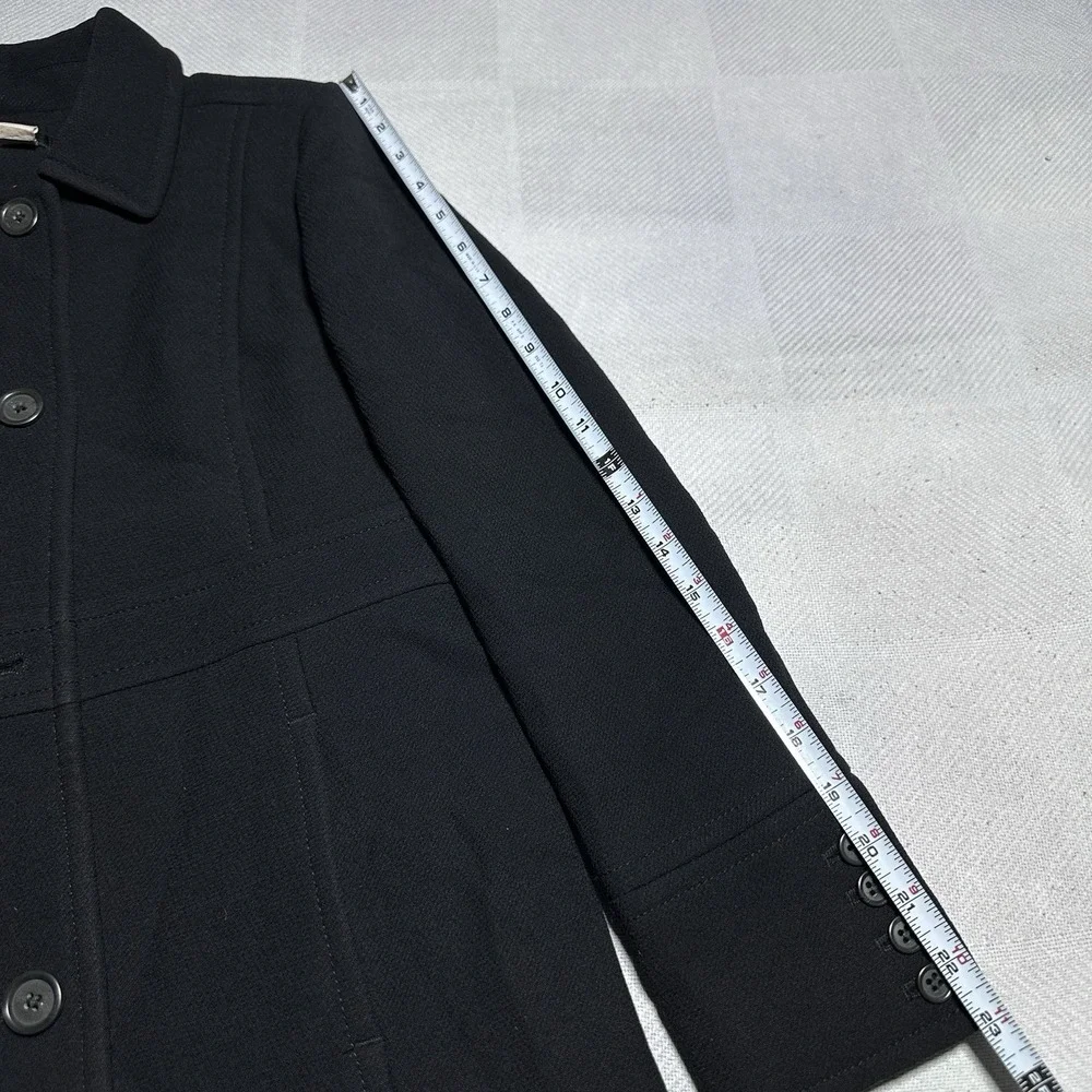 J Crew Wool Coat Womens Size 6 Petite‎ Black Peacoat Insulated Lined Vintage Y2K - Picture 16 of 16
